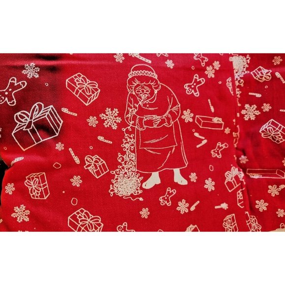 Material Fabric Red Cotton Christmas Santa Reindeer Mrs Claus Snowmen Expelling - Picture 7 of 10